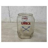 Vintage Glass Lance� Jar with� Logo Vintage Glass Lance� Jar with� Logo