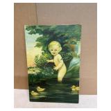 Framed Oil Painting of a Child Framed Oil Painting of a Child
