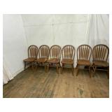 6 Windsor-Style Oak Dining Chairs 6 Windsor-Style Oak Dining Chairs