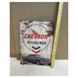 Chevron Gasolines Metal Sign Chevron Gasolines Metal Sign