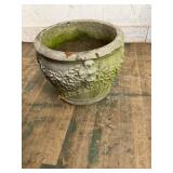 Concrete Planter With Floral Relief Concrete Planter With Floral Relief