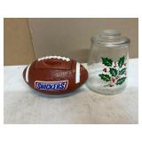 Ceramic Football Jar and Glass Jar Ceramic Football Jar and Glass Jar