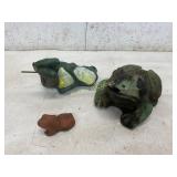 Concrete and Terracotta Frog Figurines Concrete and Terracotta Frog Figurines