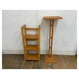 Wood Pedestal Stand And� Shelf Unit Wood Pedestal Stand And� Shelf Unit