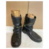 Leather Engineer Boots with Buckle Straps Leather Engineer Boots with Buckle Straps