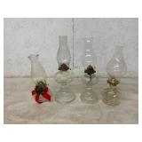 4 Decorative Glass Oil Lamps 4 Decorative Glass Oil Lamps