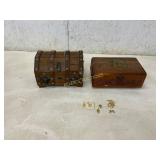 Wooden Trinket Boxes with Pins and Brooches Wooden Trinket Boxes with Pins and Brooches