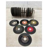 70 Vinyl 45 RPM Records with Stand 70 Vinyl 45 RPM Records with Stand