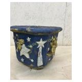 Painted Concrete Planter with Angels Painted Concrete Planter with Angels