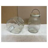 2 Clear Glass Jars 2 Clear Glass Jars