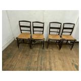 4 Wooden Ladder-Back Chairs 4 Wooden Ladder-Back Chairs