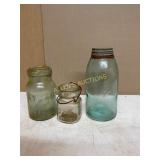 Set of Three Glass Mason Jars Set of Three Glass Mason Jars