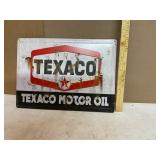 Texaco Motor Oil Embossed Metal Sign Texaco Motor Oil Embossed Metal Sign