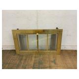 Brass Fireplace Screen with Glass Doors Brass Fireplace Screen with Glass Doors
