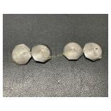 14 KT White Gold Cuff Links