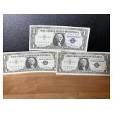 3 1957 Consecutive $1 Silver Certificates