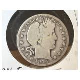 1914-S Silver Barber Half Dollar