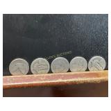Five Standing Liberty Silver Quarters
