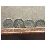 4 Washington Silver Quarters