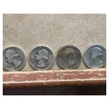 4ï¿½ Washington Silver Quarters