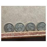 4 Washington Silver Quarters
