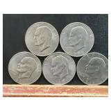 Set of Five Eisenhower Dollar Coins