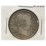 1901 S Barber Silver Quarter