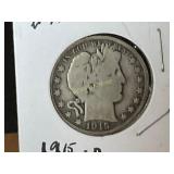1915-D Silver Barber Half Dollar