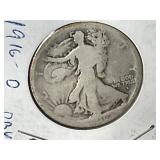 1916-D Silver Walking Liberty Half Dollar