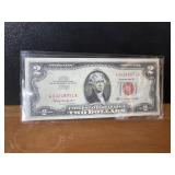 1963 Uncirculated Red Seal $2 Dollar Bill