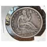 1854-O Silver Seated Liberty Half Dollar