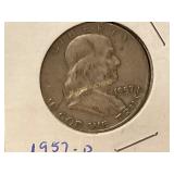 1957-D Franklin Silver Half Dollar