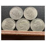 Set of 3 Bicentennial and 2 Eisenhower Dollars