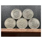1971 Eisenhower Dollar Coins, Set of Five