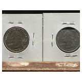 Two U.S. State Quarters, Including Clipped Error