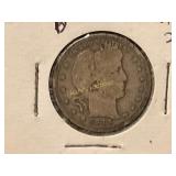 1915 D Barber Silver Quarter