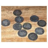 10 United States Silver Barber Dimes