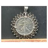 1942 Walking Liberty Coin Pendant