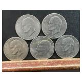 Set of 5 Eisenhower Dollars, 1971-1972