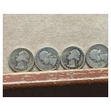 4 Washington Silver Quarters