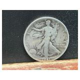 1941 S Walking Liberty Silver Half Dollar
