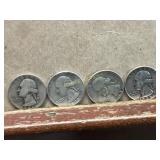 4 Washington Silver Quarters