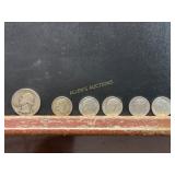 Five Early Dimes and One Quarter, 90% Silver