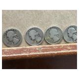 4 Washington Silver Quarters