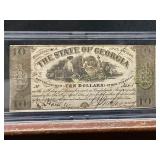 1864 State of Georgia $10 Banknote
