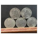 Group of 5 Eisenhower Dollar Coins