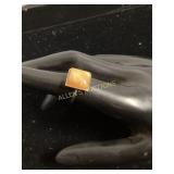 Sterling Silver Ring With Amber Inlay