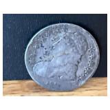 1830s Capped Bust Silver Half Dollar Misstrike