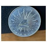 1893 Mexican Silver 8 Reales Coin