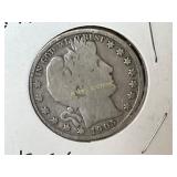 1905 Silver Barber Half Dollar